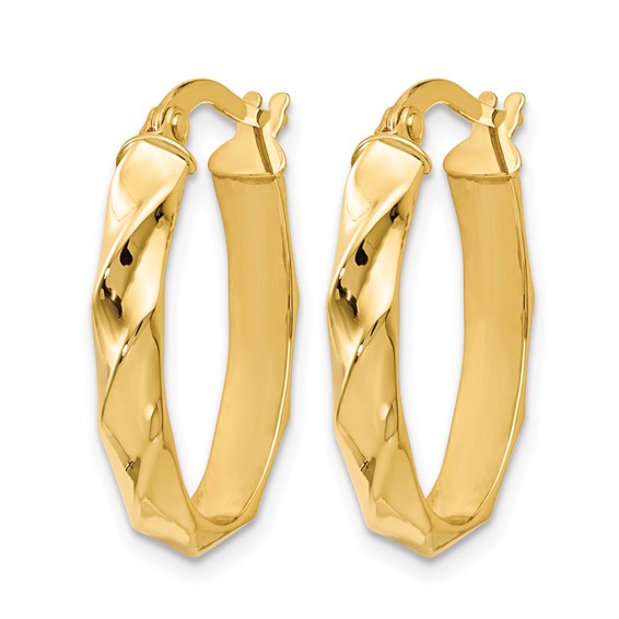 Leslie's Gold Polished and Twisted Hoop Earrings