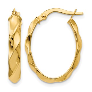 Leslie's Gold Polished and Twisted Hoop Earrings