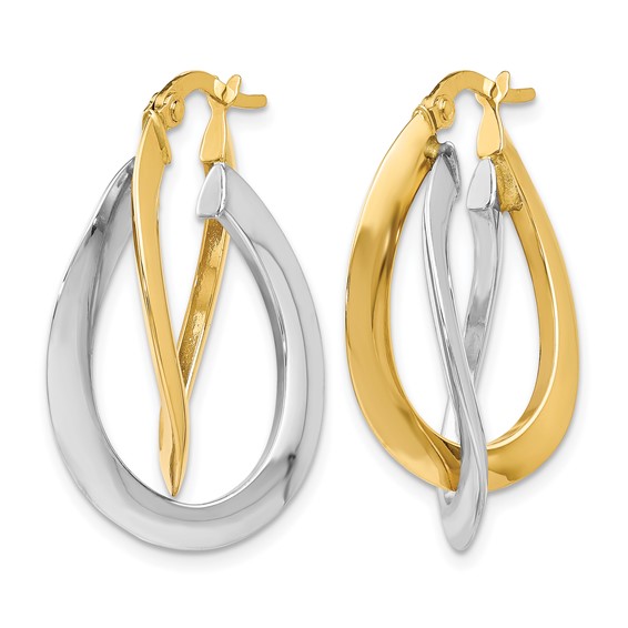 Leslie's Gold Polished Twist Hoop Earrings