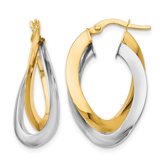 Leslie's Gold Polished Twist Hoop Earrings