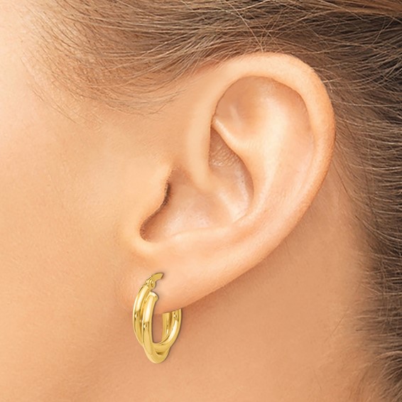 Leslie's Gold Twist Hoop Earrings