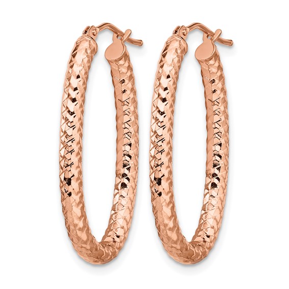 Leslie's Gold Polished and Textured Hoop Earrings