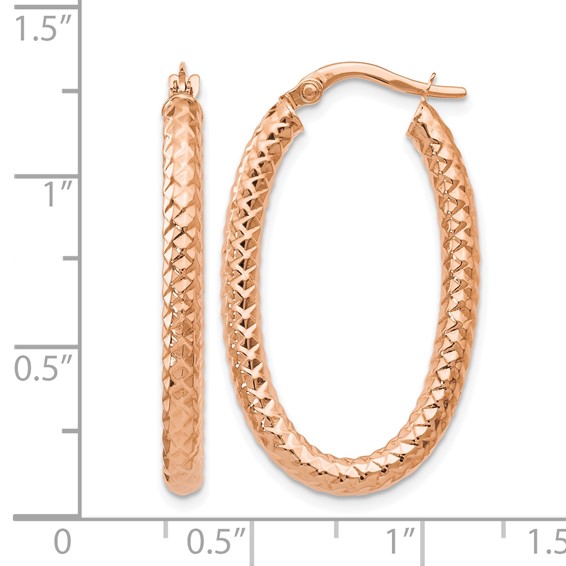 Leslie's Gold Polished and Textured Hoop Earrings