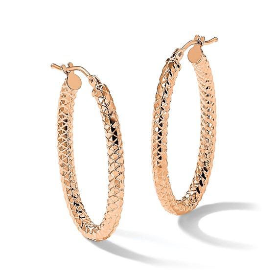 Leslie's Gold Polished and Textured Hoop Earrings