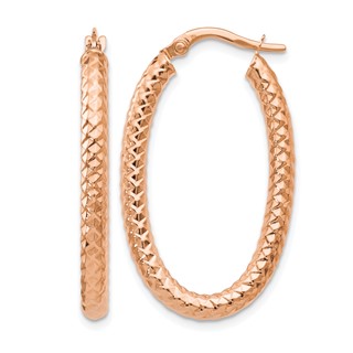 Leslie's Gold Polished and Textured Hoop Earrings