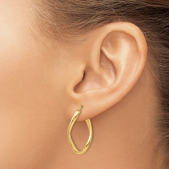 Leslie's Gold Polished Twist Hoop Earrings