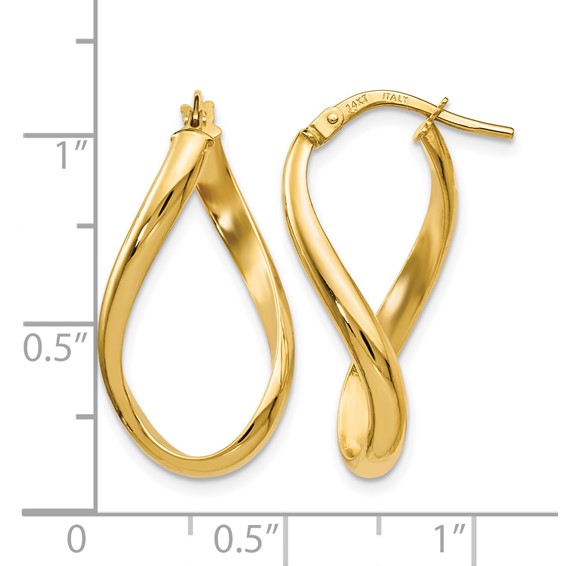 Leslie's Gold Polished Twist Hoop Earrings