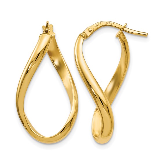 Leslie's Gold Polished Twist Hoop Earrings
