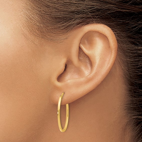 Leslie's Gold Polished Oval Hoop Earrings