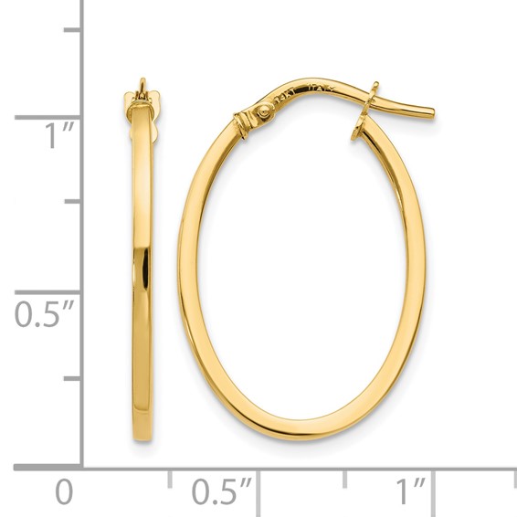 Leslie's Gold Polished Oval Hoop Earrings