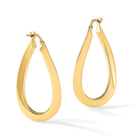 Leslie's 14K Polished Twisted Oval Hoop Earrings