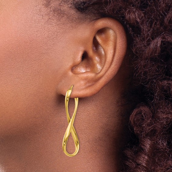 Leslie's Gold Polished Twist Hoop Earrings