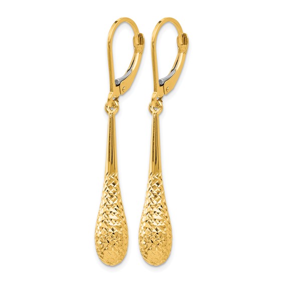 Leslie's Gold Polished and Diamond-cut Dangle Earrings