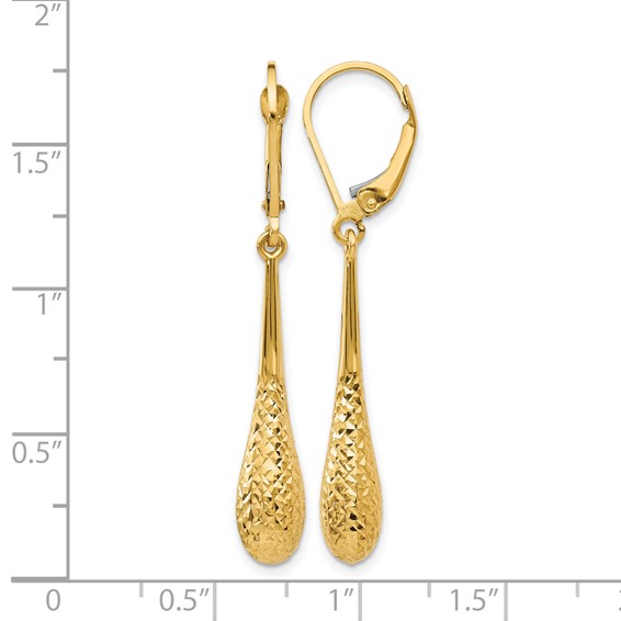 Leslie's Gold Polished and Diamond-cut Dangle Earrings