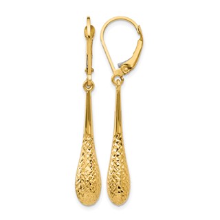 Leslie's Gold Polished and Diamond-cut Dangle Earrings