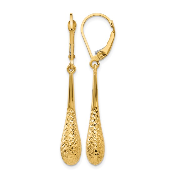 Leslie's Gold Polished and Diamond-cut Dangle Earrings