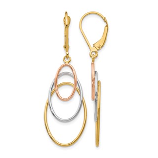 Leslie's 14K Tri-color Leverback Earrings