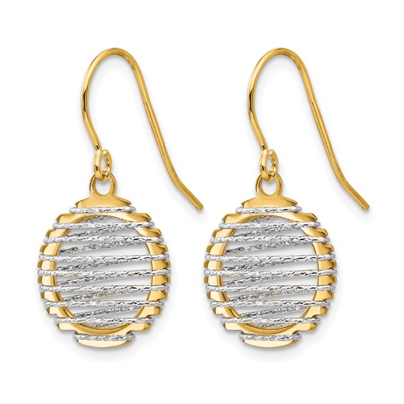 Leslie's Gold Polished and Textured Dangle Earrings