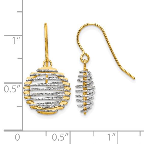 Leslie's Gold Polished and Textured Dangle Earrings