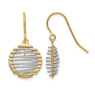 Leslie's Gold Polished and Textured Dangle Earrings