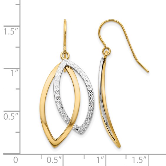 Leslie's Gold Polished and Textured Dangle Earrings
