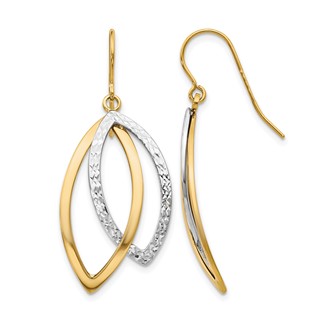 Leslie's Gold Polished and Textured Dangle Earrings