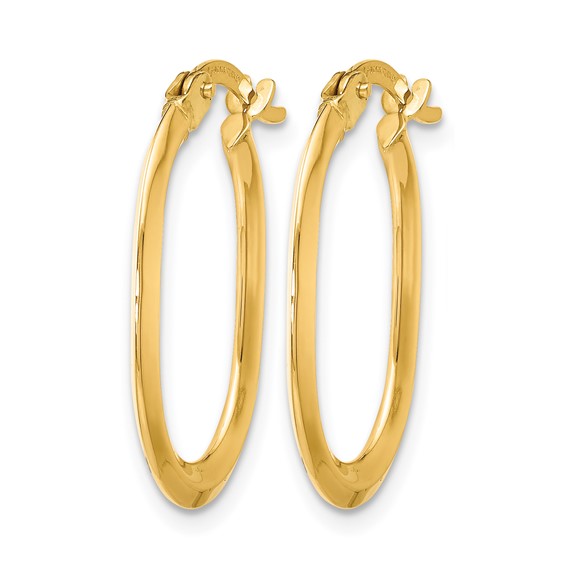 Leslie's 14K Polished Oval Hinged Hoop Earrings
