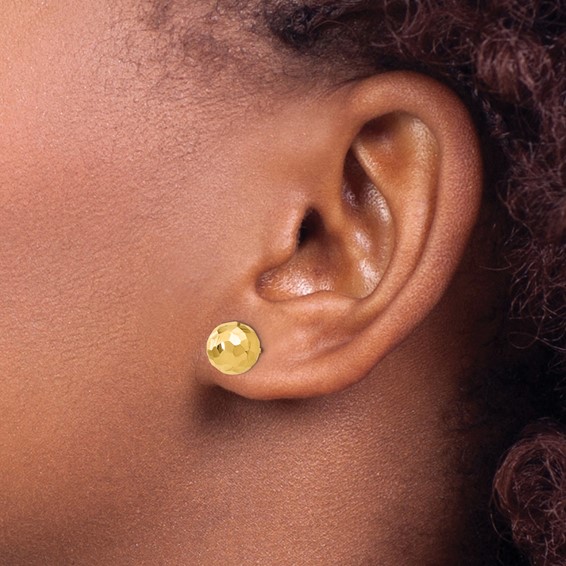 Leslie's Gold Polished and Diamond-cut Post Earrings