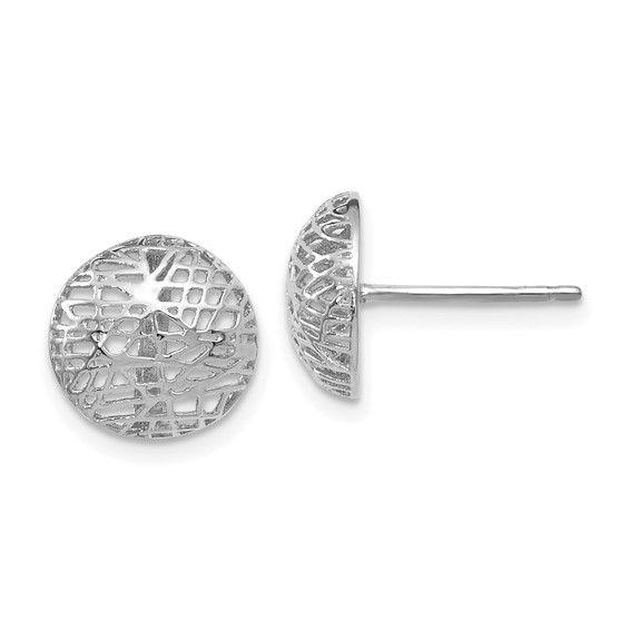 Leslie's 14K White Gold Textured Post Earrings