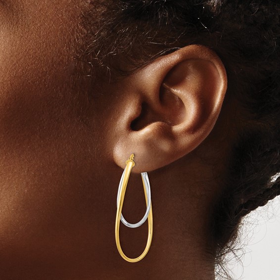 Leslie's Gold Polished Twist Hoop Earrings