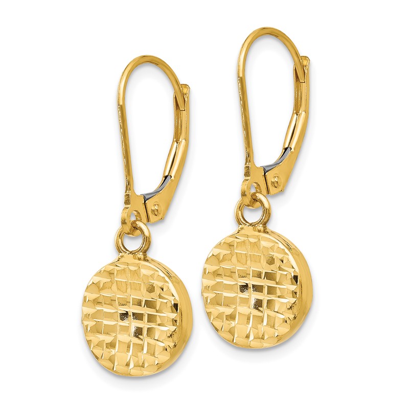 14K Polished D/C Leverback Earrings