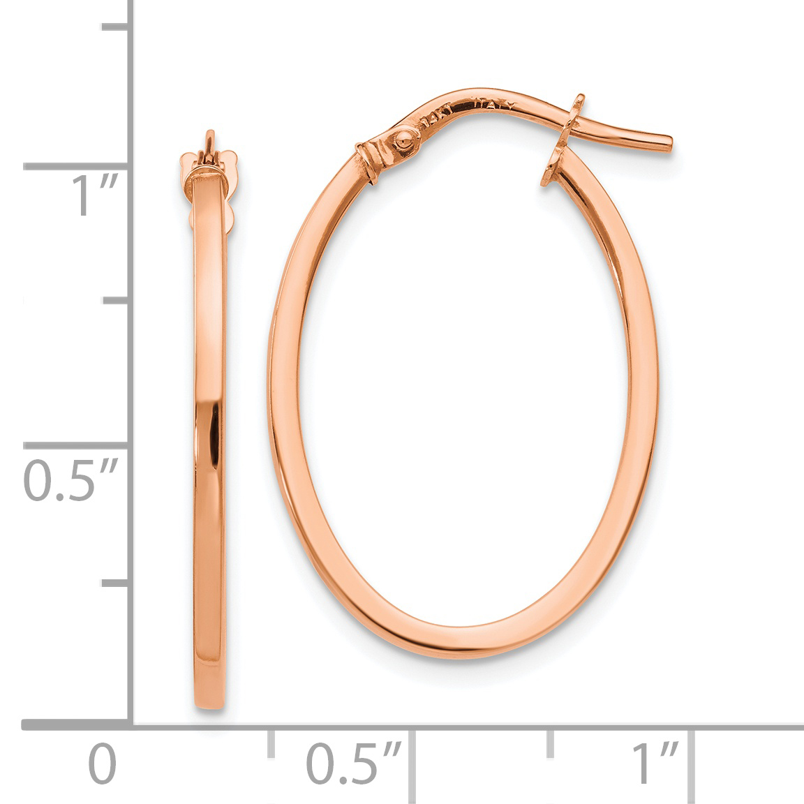 ◇Hei◇ dot oval earring [正規品/関税込] 14K Rose Gold Polished Oval Hoop Earrings LE894 886774966403