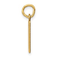 14K Yellow Gold Small Elongated Number 0 Charm view 2
