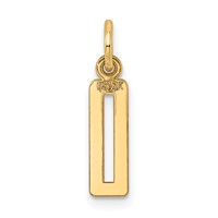 14K Yellow Gold Small Elongated Number 0 Charm view 3