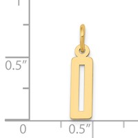 14K Yellow Gold Small Elongated Number 0 Charm view 4