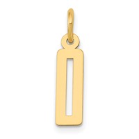 14K Yellow Gold Small Elongated Number 0 Charm view 1
