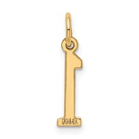 14K Small Elongated Number 1 Charm view 3