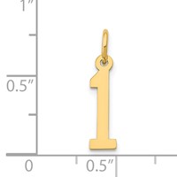 14K Small Elongated Number 1 Charm view 4