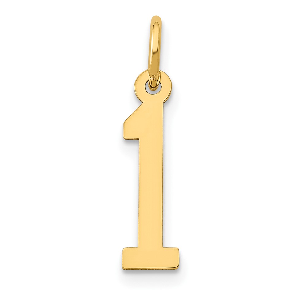 14K Small Elongated Number 1 Charm