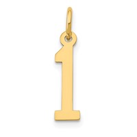 14K Small Elongated Number 1 Charm view 1