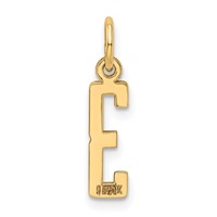 14K Yellow Gold Small Elongated Number 3 Charm view 3