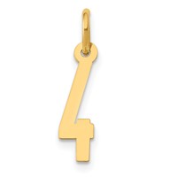 14K Yellow Gold Small Elongated Number 4 Charm view 1