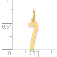 14K Small Elongated Number 7 Charm view 4