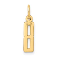 14K Yellow Gold Small Elongated Number 8 Charm view 3