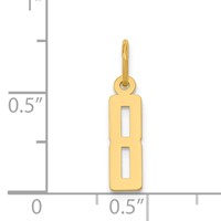 14K Yellow Gold Small Elongated Number 8 Charm view 4