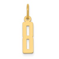 14K Yellow Gold Small Elongated Number 8 Charm view 1