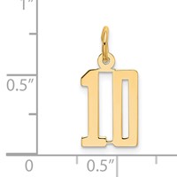 14K Yellow Gold Small Elongated Number 10 Charm view 4