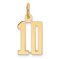 14K Yellow Gold Small Elongated Number 10 Charm view 1