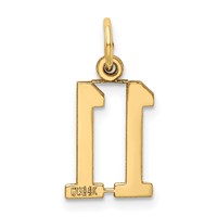 14K Yellow Gold Small Elongated Number 11 Charm view 3