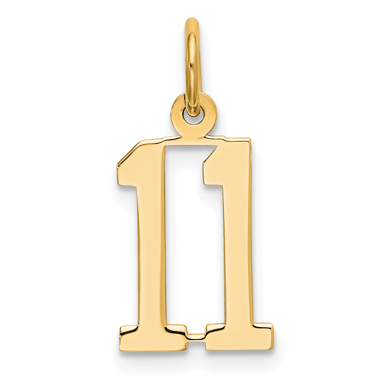 14k Small Elongated Number 11 Charm LES11